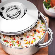 Jogo de Panelas em Ao Inox Tramontina Solar com Fundo Triplo e Tampas de Inox 5 Peas