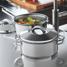 Jogo de Panelas em Ao Inox Tramontina Solar com Fundo Triplo e Tampas de Inox 5 Peas