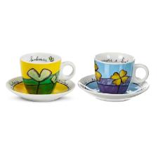 Jogo de xcaras caf expresso em porcelana Egan Frane Amore 90ml 2 peas azul e verde