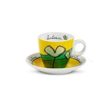 Jogo de xcaras expresso com pires em porcelana Egan 90ml 2 peas verde e vermelho