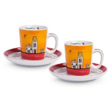 Jogo de xcaras com pires Egan Le Casette 100ml 2 peas vermelho e laranja