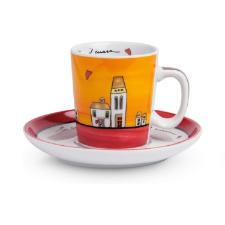 Jogo de xcaras com pires Egan Le Casette 100ml 2 peas vermelho e laranja
