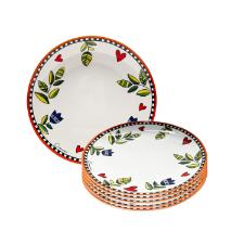 Jogo de pratos em porcelana Egan Cocorido 27cm 6 peas laranja