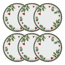 Jogo de pratos em porcelana Egan Cocorido 27cm 6 peas verde