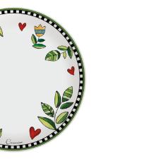 Jogo de pratos em porcelana Egan Cocorido 27cm 6 peas verde