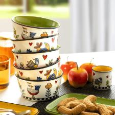 Bowl em new bone china Imeltron Cocorico 460ml verde