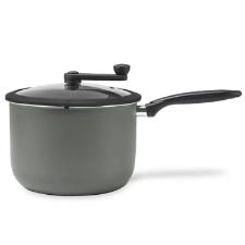 Pipoqueira com tampa de vidro e misturador Brinox Ceramic Life Pic Poc 5,5 litros cinza