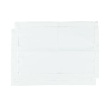 Jogo de lugar americano em tecido L'Hermitage Cotton 33x48cm 2 peas branco