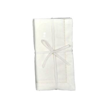 Jogo de guardanapo em tecido L'Hermitage Cotton 45x45cm 2 peas branco