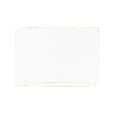 Jogo de lugar americano tecido L'Hermitage Cotton 33x48cm 2 peas branco