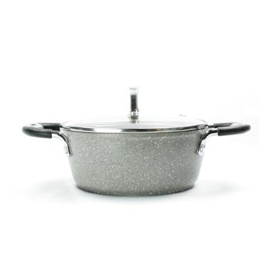 Caarola em alumnio e tampa Bialetti Petravera Plus 20cm cinza