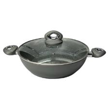 Panela Wok em alumnio com tampa Bialetti Petravera Plus 28cm cinza