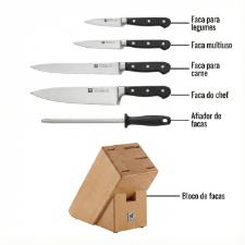 Bloco de Facas Zwilling Professional S 6 Peas de Preciso Alem e Durabilidade Extrema