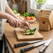 Bloco de Facas Zwilling Bambu Gourmet 7 Peas para Cozinha Funcional e Moderna