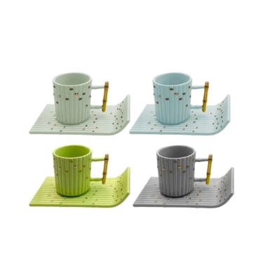 Jogo de Caf em New Bone China L'Hermitage Yume 70ml 8 Peas