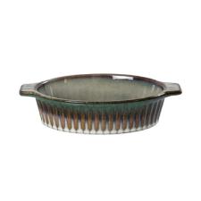 Travessa oval em cermica com ala L'Hermitage Mist 24x14x5,2cm 700ml verde