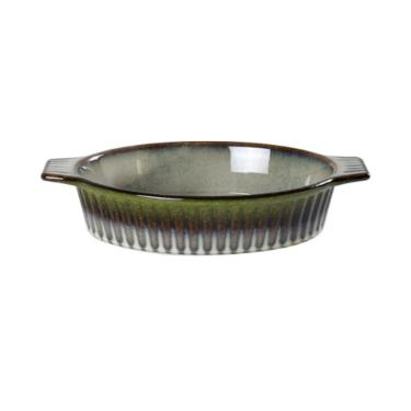 Travessa oval em cermica com ala L'Hermitage Mist 1,4 litro verde