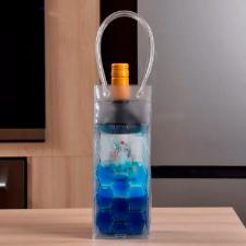 Sacola trmica para garrafa de vinho Kenya 25x9x9cm azul