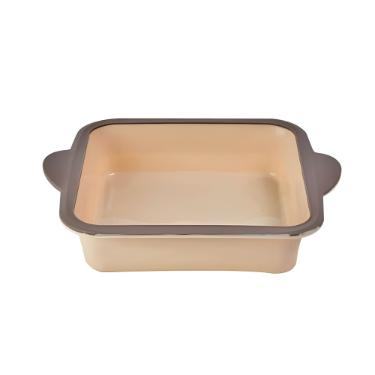 Forma quadrada de silicone antiaderente Kenya 25x5cm bege