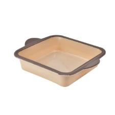 Forma quadrada de silicone antiaderente Kenya 25x5cm bege