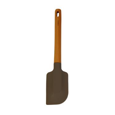 Esptula po duro em silicone com cabo de madeira Kenya 31cm cinza