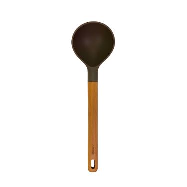 Concha de silicone com cabo de madeira Kenya 30cm cinza