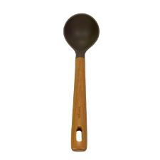 Concha de silicone com cabo de madeira Kenya 30cm cinza