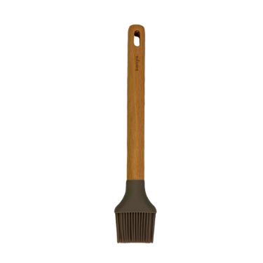 Pincel de silicone com cabo de madeira Kenya 27cm cinza