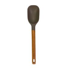 Coher de arroz em silicone com cabo de madeira Kenya 32cm cinza