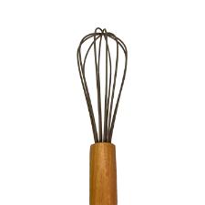 Colher Batedora de silicone com cabo madeira Kenya 30cm cinza
