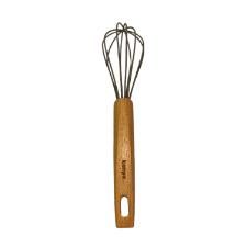 Colher Batedora de silicone com cabo madeira Kenya 30cm cinza