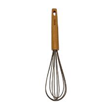 Colher Batedora de silicone com cabo madeira Kenya 30cm cinza