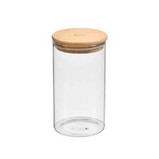 Pote Redondo em Vidro com Tampa em Bambu 800ml Kenya