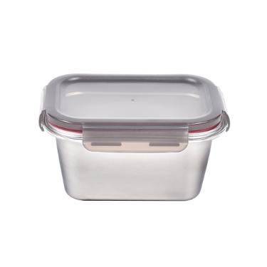 Pote Retangular em Ao Inox 1 Litro Kenya