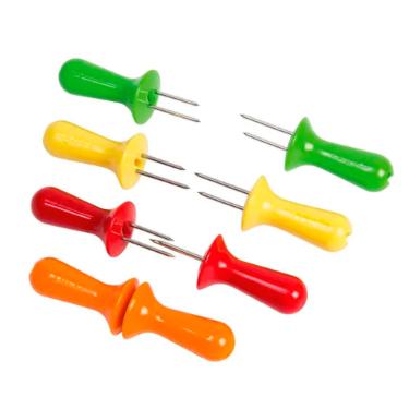Kit 6 Peas com Suporte para Espiga de Milho em Ao Inox Zyliss