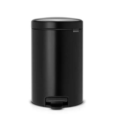 Lixeira em ao inox Brabantia New Icon 12 litros preta