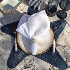 Jogo 4 Guardanapos em Tecido Copa&Cia Desiree Branco 45x45cm Elegncia Clssica Mesa