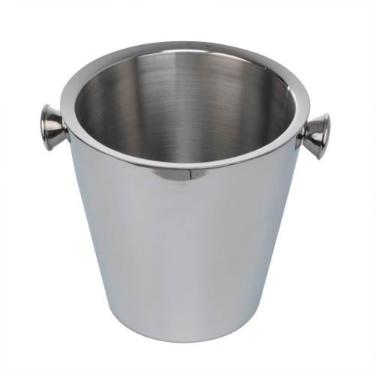 Balde para champanhe Fracalanza Freddo 3,8 Litros: Ao inox com parede dupla para gelo por horas