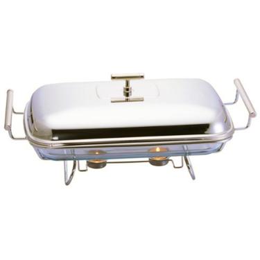 Rechaud retangular com tampa em ao inox Fracalanza Chambord 1,5 litro: Elegncia e praticidade para servir