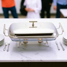 Rechaud em ao inox com tampa Fracalanza Chambord 3 litros: Elegncia e versatilidade para servir