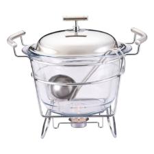 Rechaud redondo com tampa em ao inox Fracalanza Chambord 4 litros: Elegncia e versatilidade para servir