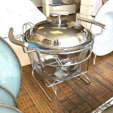 Rechaud redondo com tampa em ao inox Fracalanza Chambord 4 litros: Elegncia e versatilidade para servir