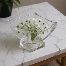 Centro de mesa em cristal com p L'Hermitage Noble 20,8x18,5cm: Brilho e elegncia para sua decorao