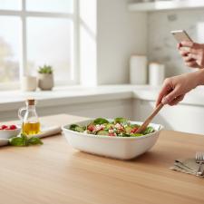 Travessa Refratria Porcelana Oxford Bake Retangular 1 L: Pequena