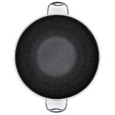 Panela Wok em Ao Inox 34cm com Tampa Oxford CookingPro Hive