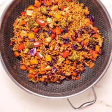 Panela Wok em Ao Inox 34cm com Tampa Oxford CookingPro Hive