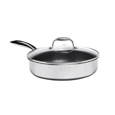Frigideira Reta em Ao Inox 28cm com Tampa Oxford CookingPro Hive