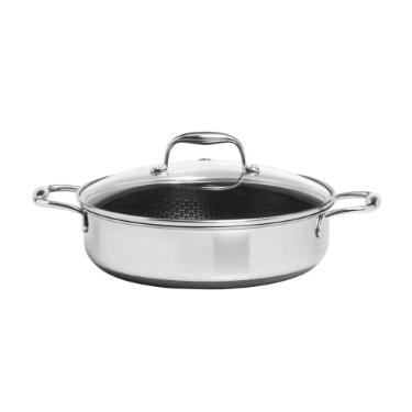 Frigideira Reta em Ao Inox 26cm com Tampa Oxford CookingPro Hive
