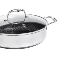 Frigideira Reta em Ao Inox 26cm com Tampa Oxford CookingPro Hive
