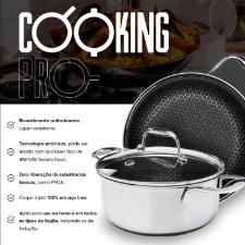 Caarola em Ao Inox 28cm com Tampa Oxford CookingPro Hive